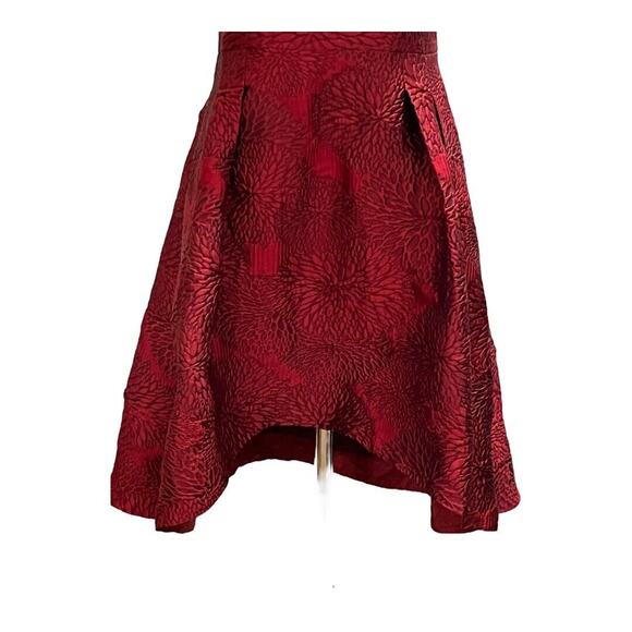 Shoshanna Midnight Coraline Red Jacquard Print Sleeveless High-Low Dress Sz 8 - Picture 4 of 16